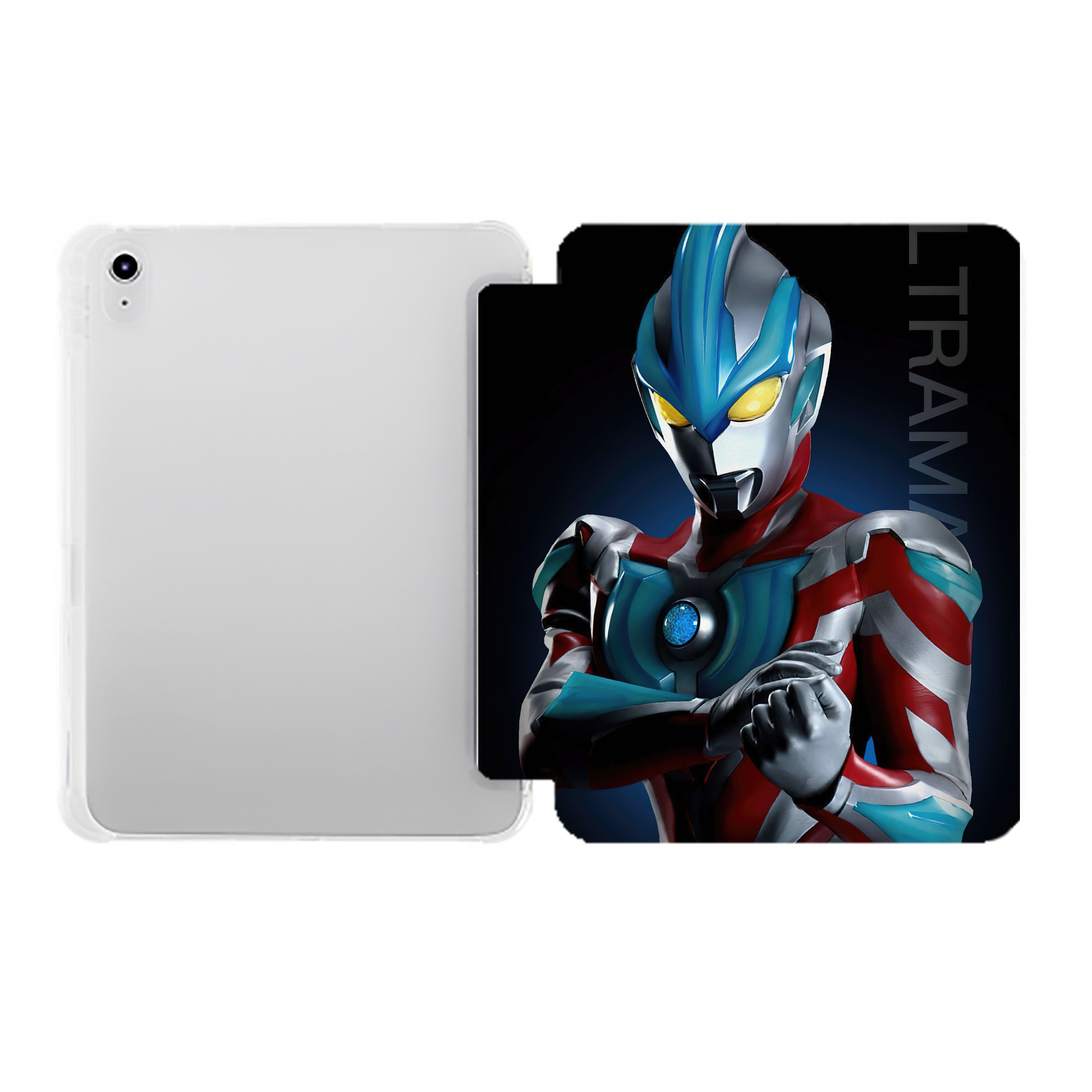 （画像用） ウルトラマン Ultraman IPad ケース ペン収納付き 三つ折りスタンド PUレザー×シリコン 対応機種9.5/10.5/10.9インチ